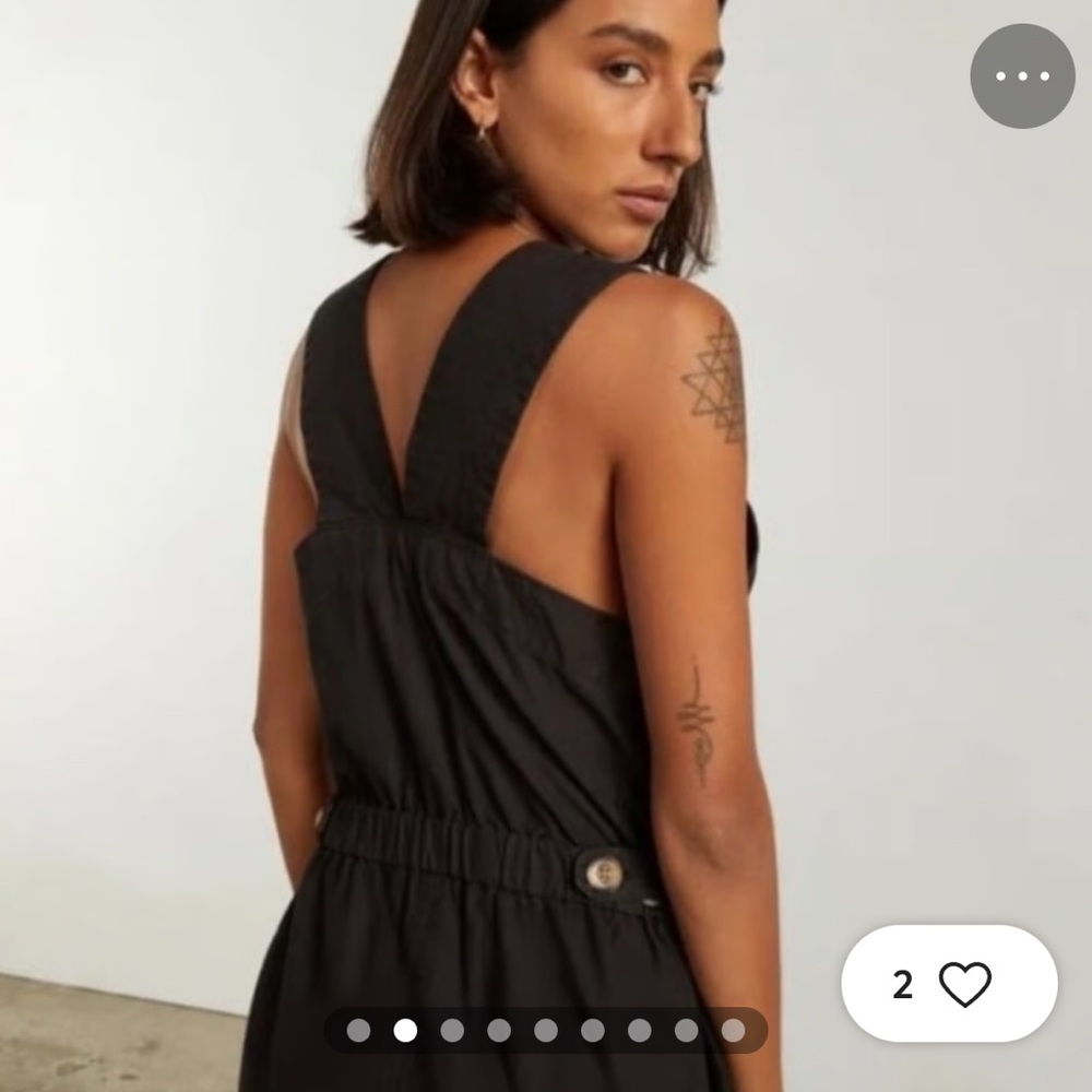 Black Sleeveless Jumpsuit with Button Detail